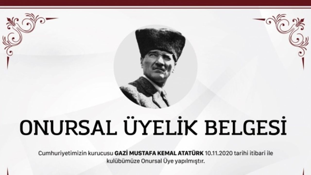 Büyük Önder Atatürk, Trabzonspor'a "onursal üye" yapıldı