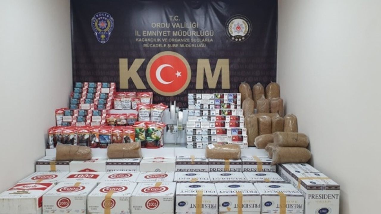 Ordu'da 235 bin 500 makaron ele geçirildi