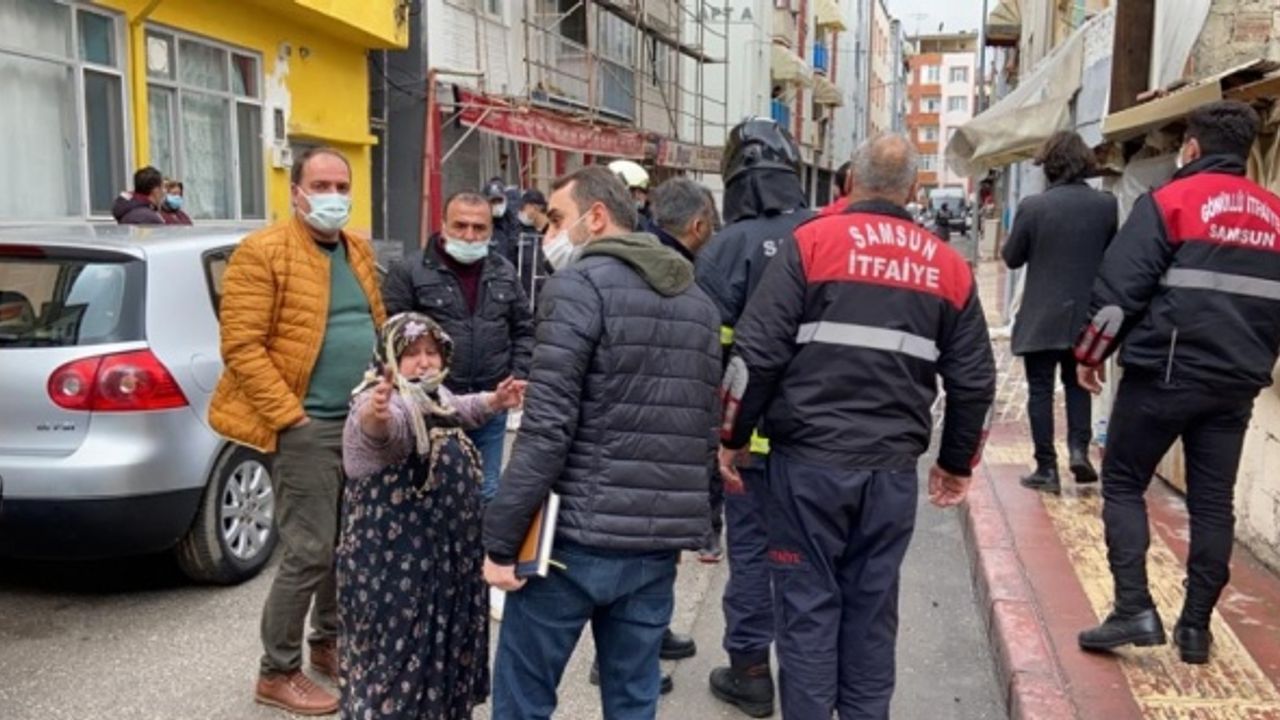 Samsun'da mutfak tüpünün patladığı evde hasar oluştu