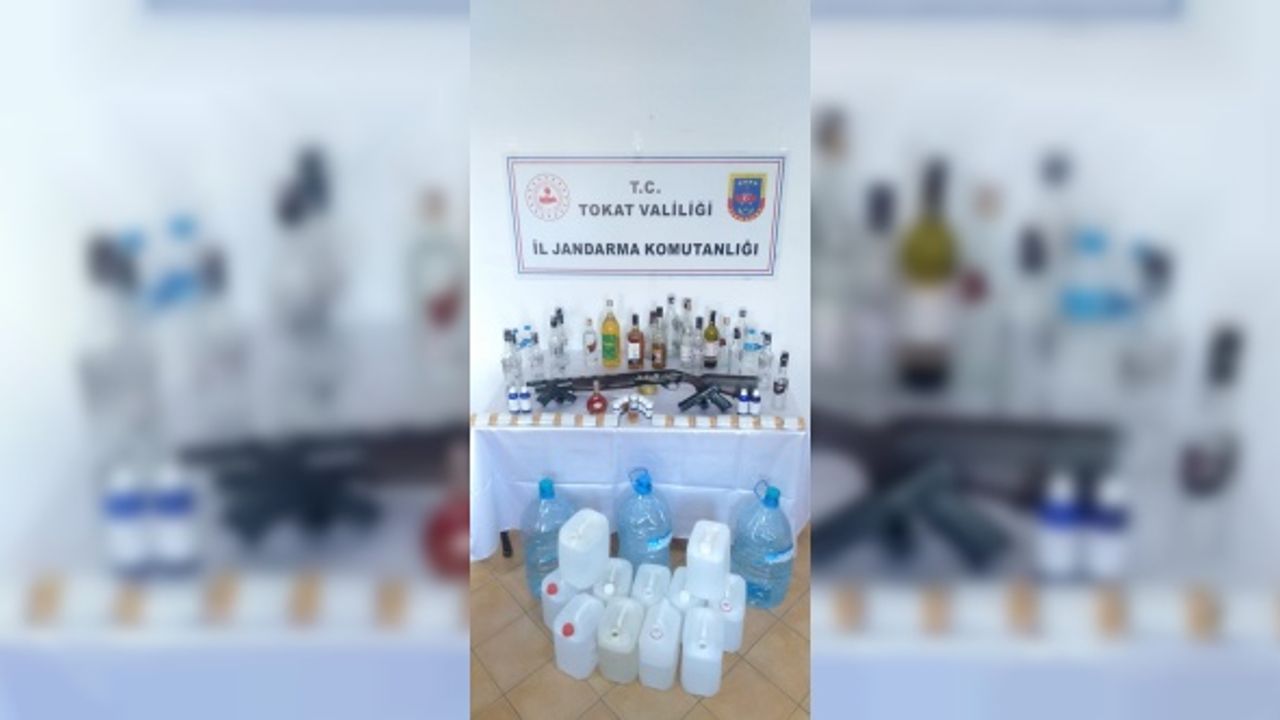 Tokat'ta 115 litre sahte içki ele geçirildi