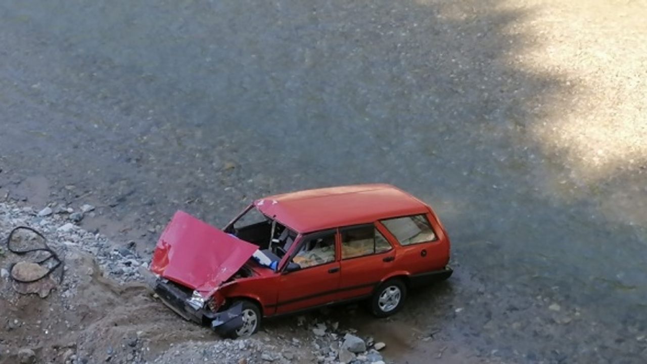 Giresun'da otomobilin dereye devrilmesi sonucu 2 kişi yaralandı