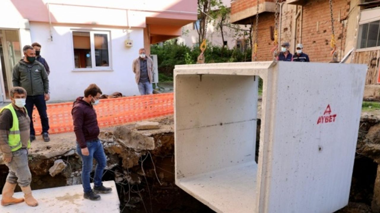 Ordu'da su baskınlarına yol açan derede çalışmalar sürüyor