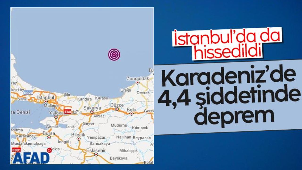 Karadeniz'de 4.4 şiddetinde deprem