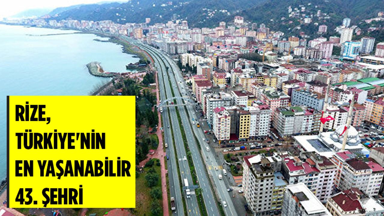 Rize, Türkiye'nin En Yaşanabilir 43. Şehri