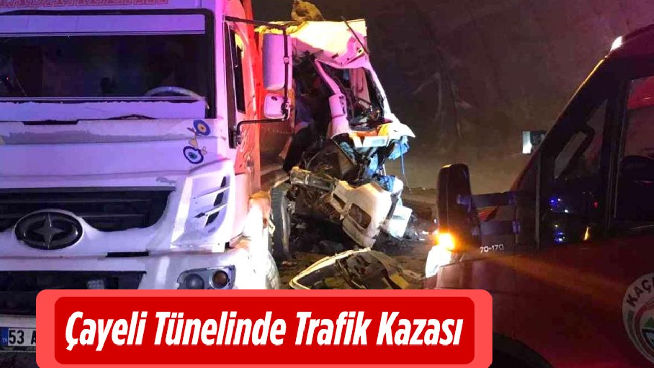 Çayeli Tünelinde Trafik Kazası...