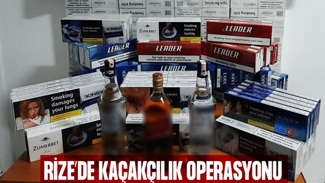 Rize’de ’Kaçak İçki ve Sigara’ Operasyonu