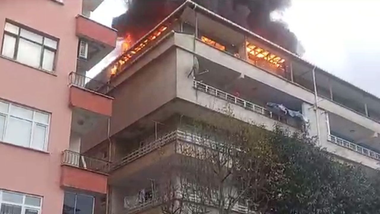 Rize’de Apartman Yangını