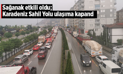 Sağanak etkili oldu; Karadeniz Sahil Yolu ulaşıma kapandı