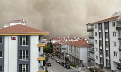 Ankara Polatlı'yı devasa kum fırtınası vurdu