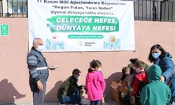 "Geleceğe nefes" için minik eller kara çam tohumu dikti