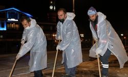 Sokağa çıkma kısıtlamasını fırsat bilen belediye ekibi Amasya'yı köpüklü suyla yıkıyor