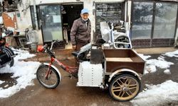 Bolulu motor ustası üç tekerlekli bisiklete motor taktı