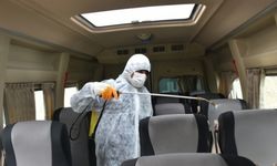 Boyabat ilçesinde toplu taşıma araçları dezenfekte edildi