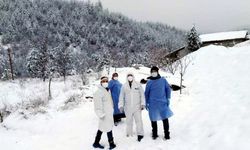 Karabük'te aşı çalışmaları zorlu kış şartlarında sürüyor