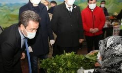 Giresun Valisi Ünlü, koronavirüs vakalarına karşı halk pazarında denetim yaptı