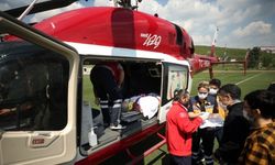 Düzce'de ambulans helikopter, trafik kazasında ağır yaralanan kadın için havalandı