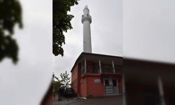 Ordu'da yıldırım isabet eden minare hasar gördü