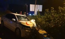 Düzce'de elektrik direğine çarpan otomobildeki 4 kişi yaralandı
