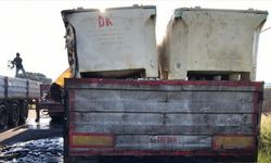 Samsun'da yangın çıkan tırın dorsesindeki balıklar telef oldu