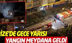 Rize'de gece yarısı yangın meydana geldi l
