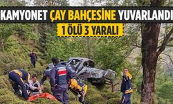 Kamyonet Çay Bahçesine Uçtu 1 ölü, 3 yaralı