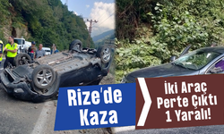Rize'de iki otomobil çarpıştı: 1 yaralı