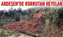 Rize’de Heyelan Köy Yolunu Kapattı