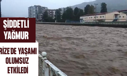 Rize’de Kuvvetli Yağış Heyelana Neden Oldu, Dereler Taşma Noktasına Geldi