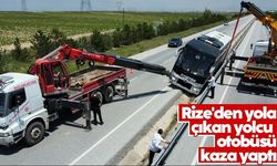 Rize'den yola çıkan yolcu otobüsü kaza yaptı