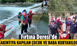 Fırtına'da akıntıya kapılan çocukla peşinden atlayan baba kurtarıldı