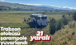 Trabzon seferindeki otobüs şarampole yuvarlandı: 21 yaralı