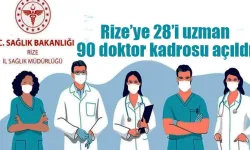 Rize’ye 28’i uzman 90 doktor kadrosu açıldı