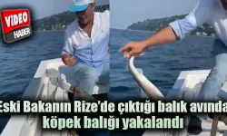 Eski Bakanın Rize’de çıktığı balık avında köpek balığı yakalandı