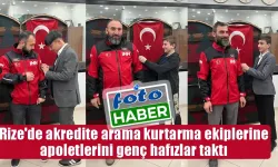 Rize'de Akredite Arama Kurtarma Ekiplerine Apoletlerini Genç Hafızlar taktı