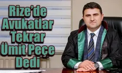 Rize Barosu Başkanlığına  tekrar Ümit Peçe seçildi