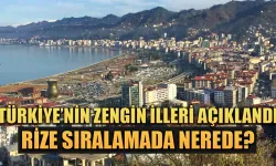 Türkiye‘nin zengin illeri açıklandı, Rize sıralamada nerede?