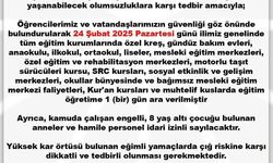 162 köy yolunun kapalı olduğu Rize’de eğitime 1 gün ara verildi