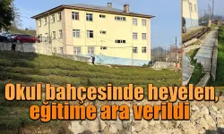 Rize'de okul bahçesinde heyelen, eğitime ara verildi