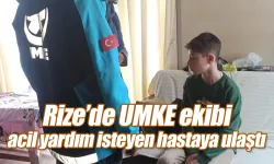 Rize’de UMKE ekibi acil yardım isteyen hastaya ulaştı