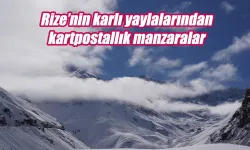 Rize’nin karlı yaylalarından kartpostallık görüntüler