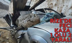 Rize'de kamyonete kaya düştü:1 ölü 2 yaralı