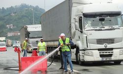 Karadeniz Sahil Yolu kenarına tırlardan atılan çöpleri gönüllü olarak temizlediler