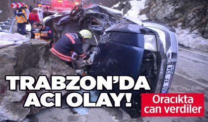 Trabzon'da kaya parçası otomobilin üzerine düştü; 4 ölü