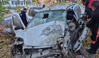 Kontrolden çıkan otomobil kayısı bahçesine daldı: 4 yaralı