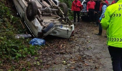 Rize’de uçuruma yuvarlanan aracın sürücüsü hayatını kaybetti
