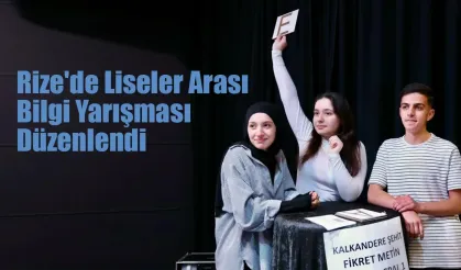 Rize'de liseler arası bilgi yarışması düzenlendi