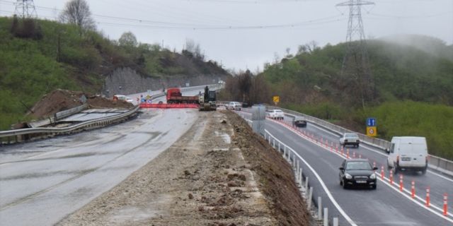 Çöken Batı Karadeniz bağlantı yolu çift yönlü ulaşıma açıldı