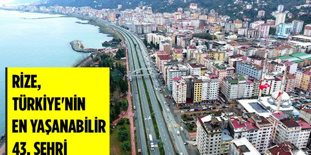 Rize, Türkiye'nin En Yaşanabilir 43. Şehri