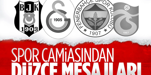 Spor camiasından Düzce'deki deprem için geçmiş olsun mesajları