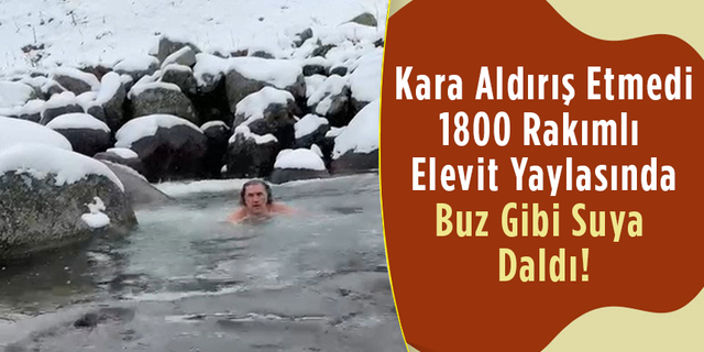 Kara Aldırış Etmeden Elevit Yaylası’nda Buz Gibi Suda Yüzdü